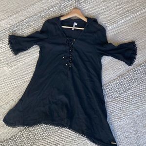 Black lace up cover up! Size XS
